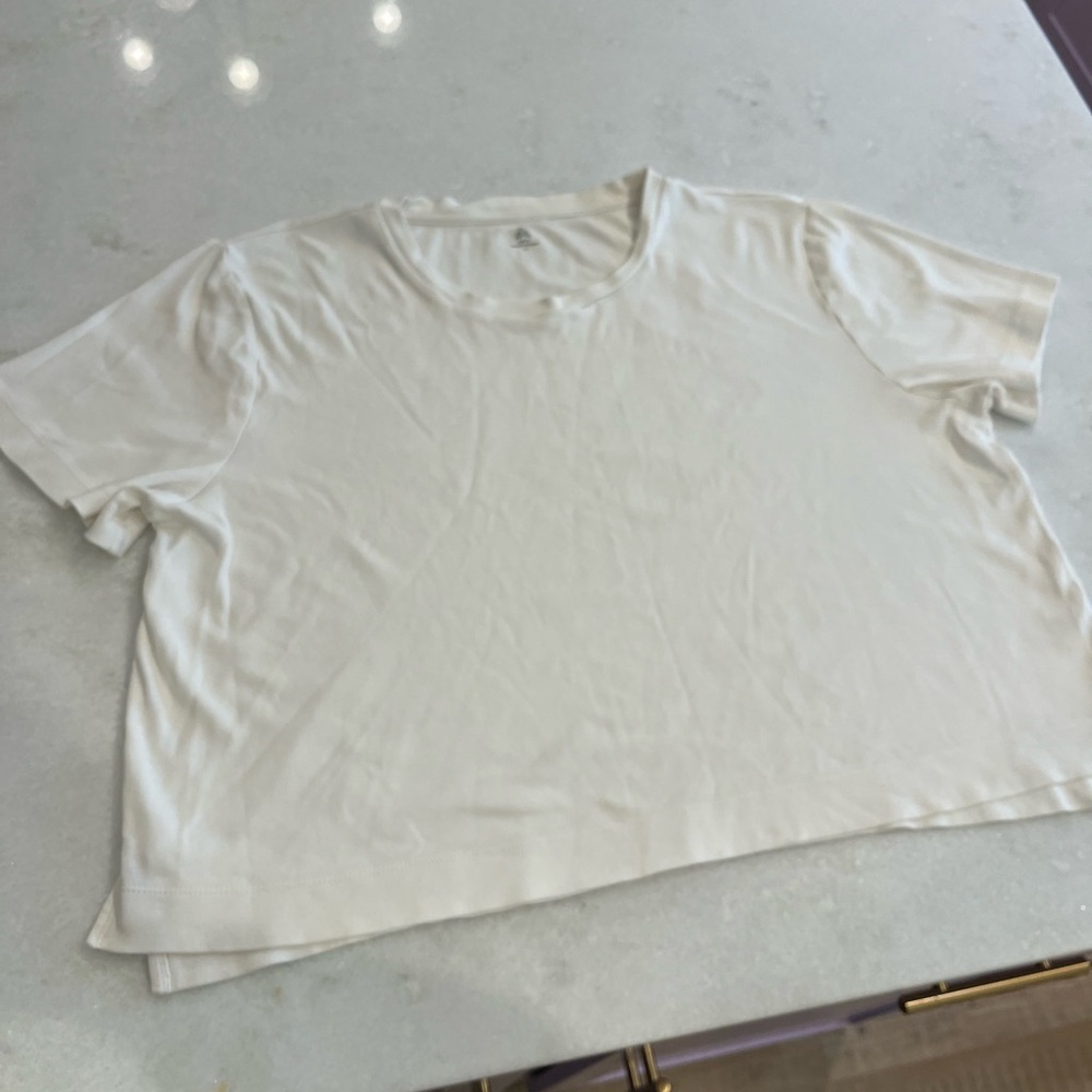 ABLE Cotton Boxy Tee – XL – Cream/Ivory